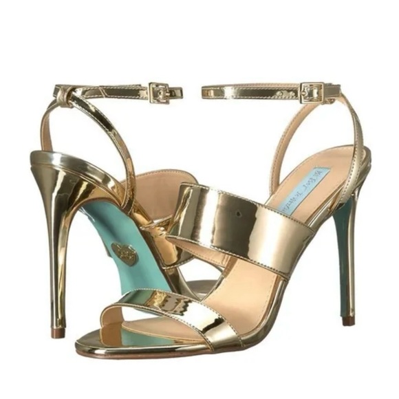 BETSEY JOHNSON JENNA Gold Foil Sling Back Sz 6 - Picture 3 of 8